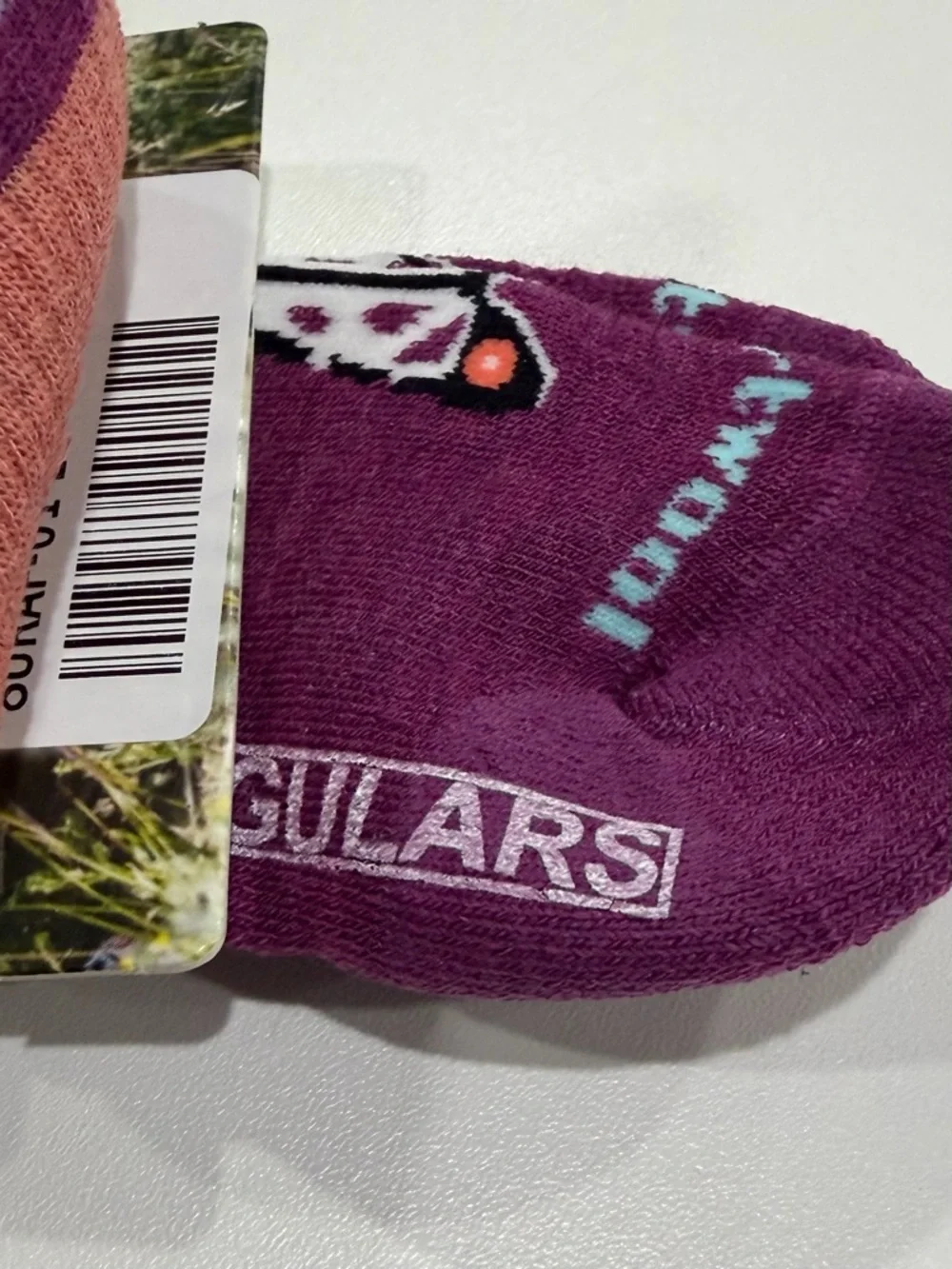 SmartWool Boys Girls Kids Large Garden Bugs Full-Cushion Hiking Socks Purple NWT